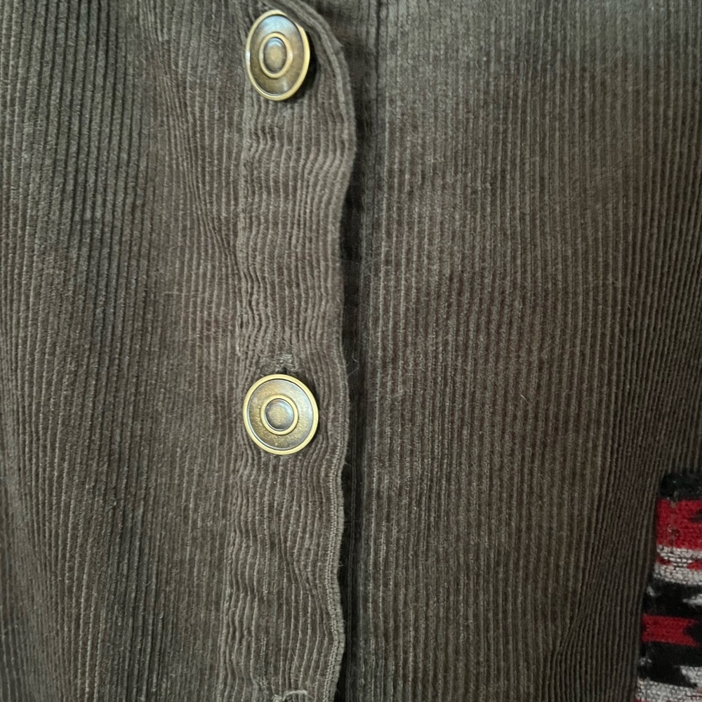 Women's corduroy Jacket with western blanket Patterned Sleeves - Picture 4 of 6